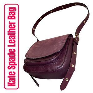 kate spade Plum Leather Crossbody Bag with Gold Hardware